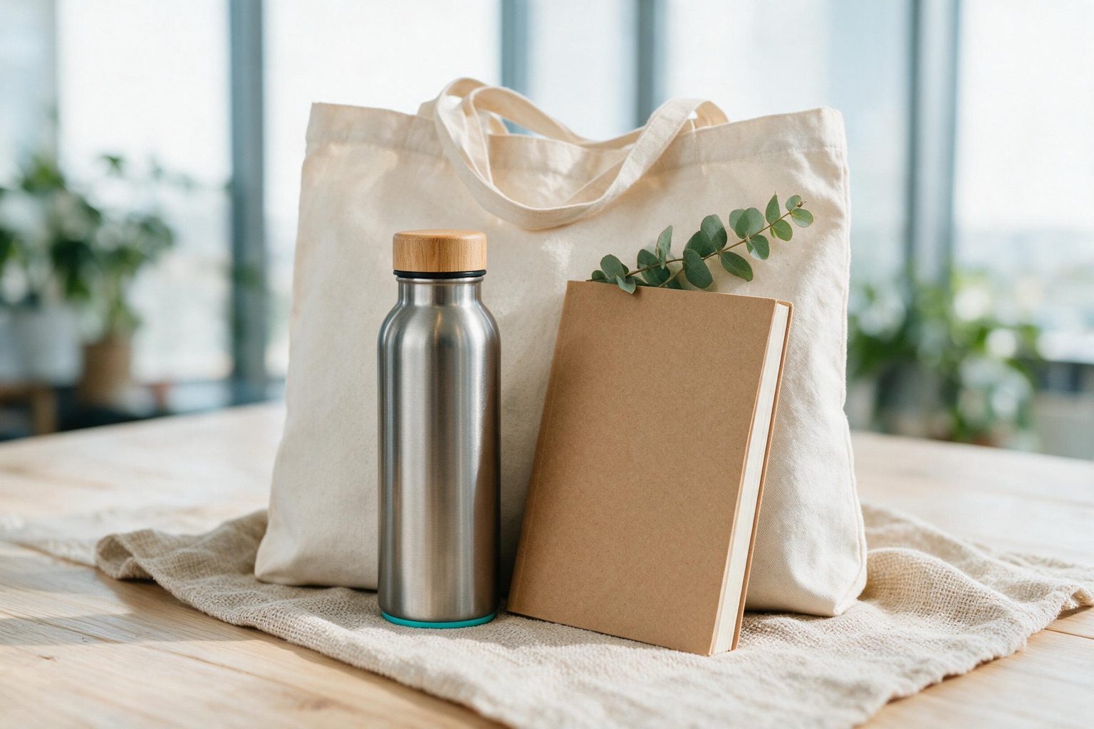Kit ESG com produtos sustentáveis e ecológicos personalizados
